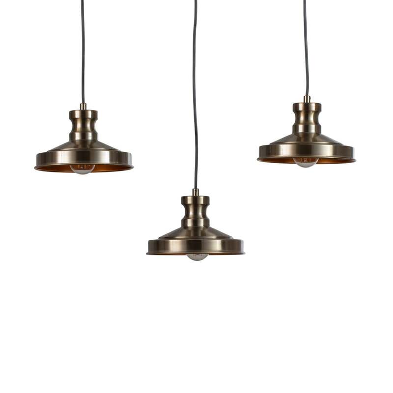 Hängelampe Berceste 9263 3-flammig altmessingfarben E27 dimmbar 72 cm Opviq - 8684283470518