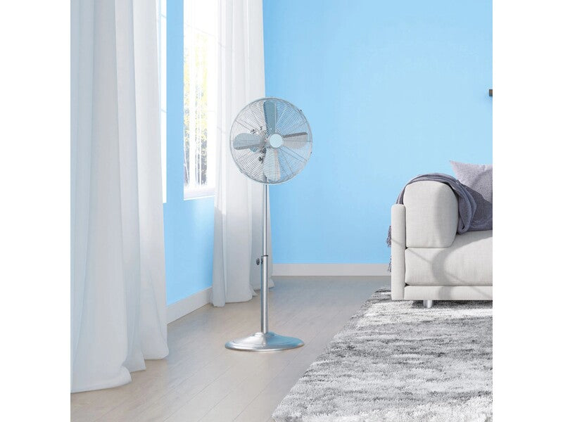 Standventilator SV 45-40 Chrom Metall Lüfter drei Geschwindigkeitsstufen Ø40cm - 4007873704192