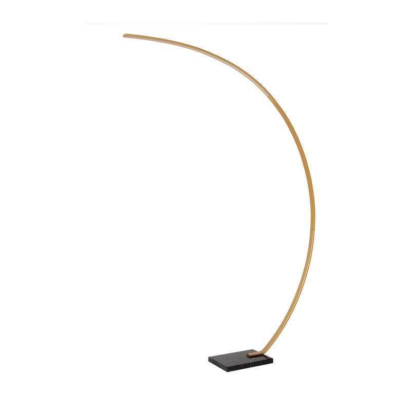 Lucide LED Bogenleuchte Stehleuchte Curve goldmatt Marmor 192cm dimmbar - 5411212441720
