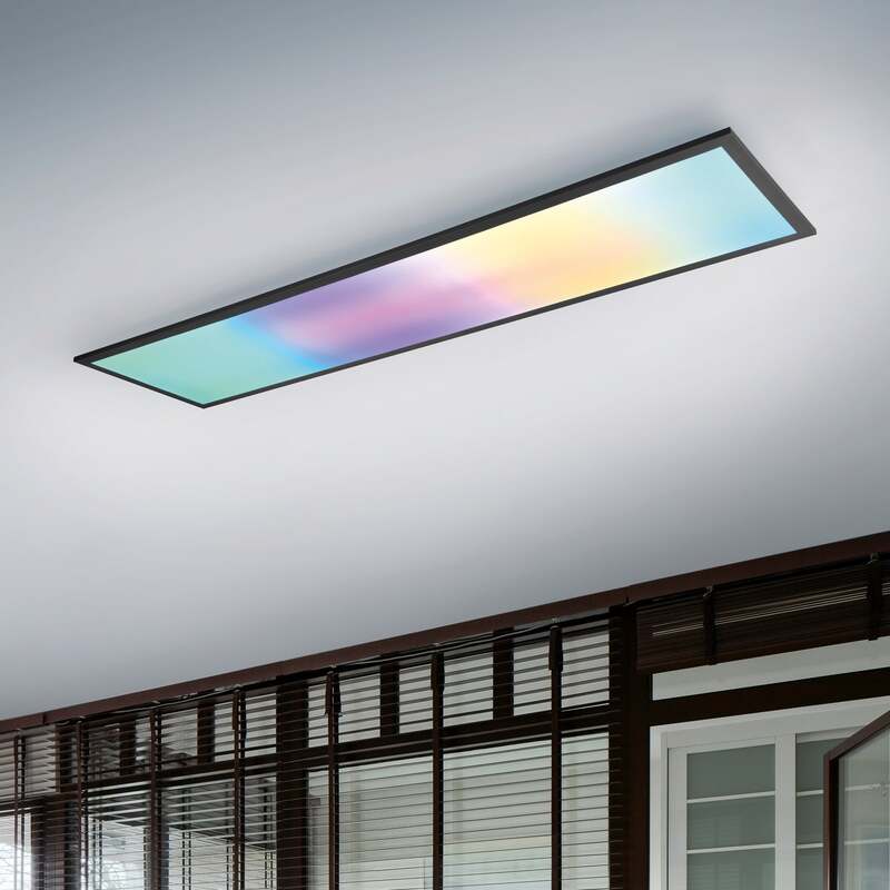 LED-Deckenlampe Beta 119 cm schwarz RGBW dimmbar 31 W Reality Leuchten - 4017807600759