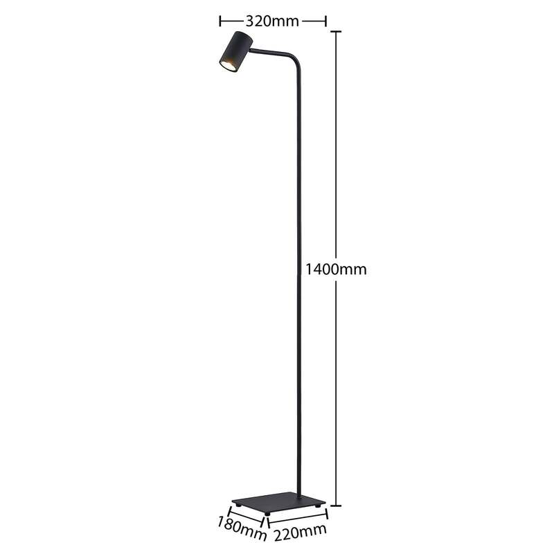 Lindby Stehleuchte Sanad LED Stehlampe Lampe schwarz 140cm Metall GU10 Leuchte - 4251911703146
