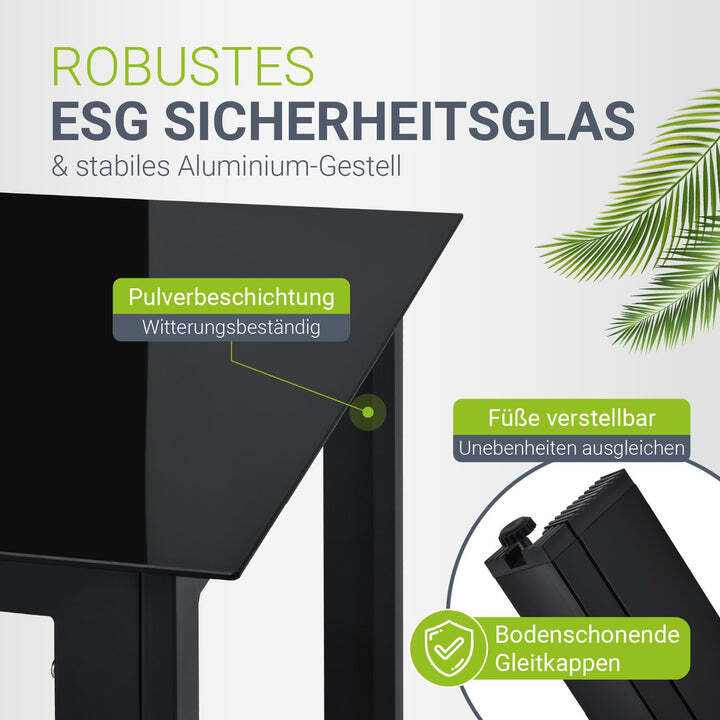 Gartengarnitur Milano 7-teilig Gartenmöbel Set Tisch Stühle dunkelgrau 150x90cm - 4260565523017