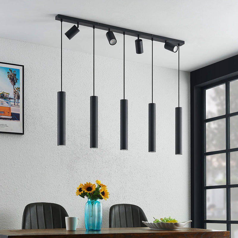 Lindby Hängeleuchte Sanad LED Pendelleuchte 9-flammig dimmbar schwarz 116cm - 9627385