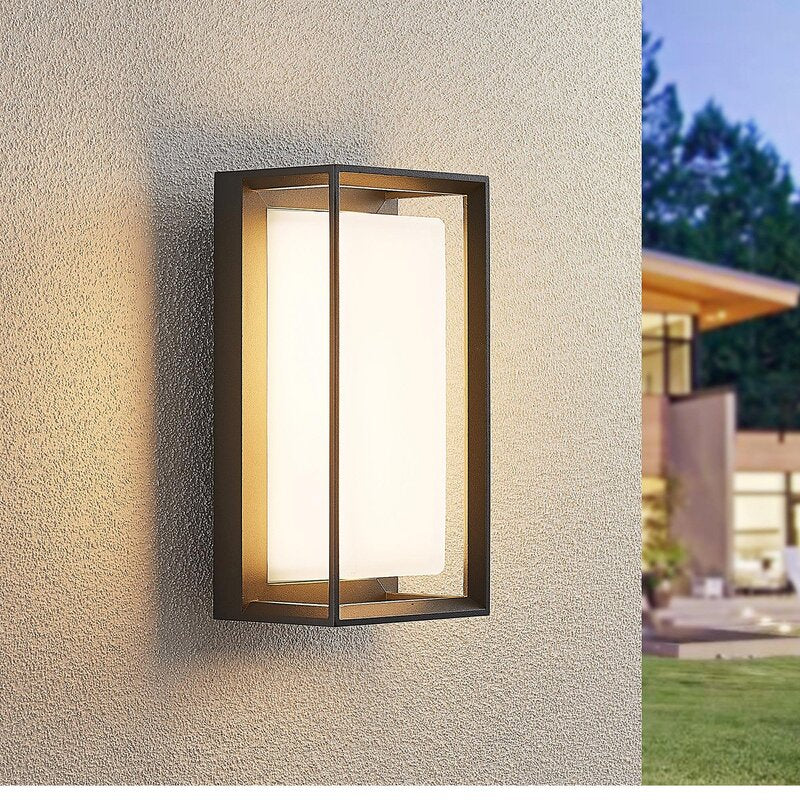 Lucande Wandleuchte Außenleuchte LED Lampe Wandlampe dunkelgrau Glas IP65 - 4251096569384