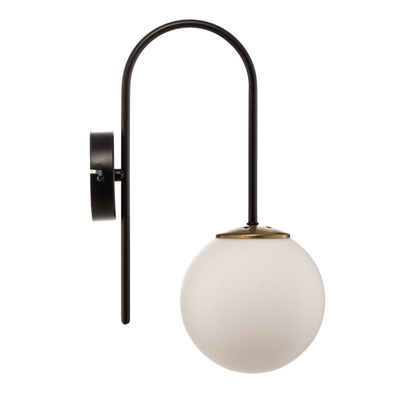 Wandleuchte Berlin schwarz/messing 34cm dimmbar E14 Metall Glas IP20 - 5907565931983