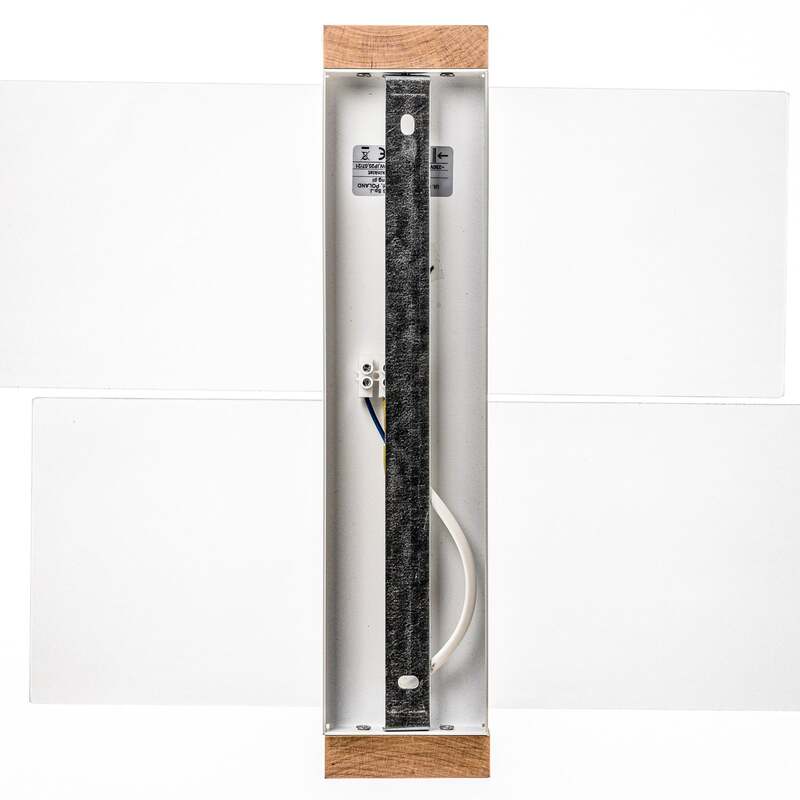 Wandleuchte Shifted 1 LED Wandlampe dimmbar Glas Holz weiß 43x30cm elegant - 5903282729445