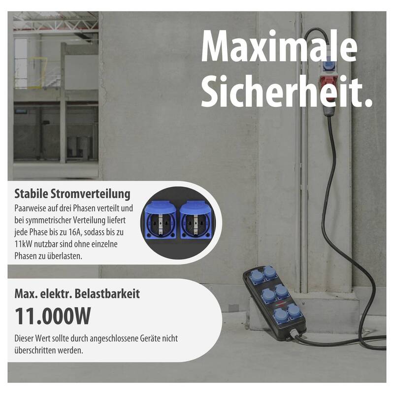 Brennenstuhl Portabler CEE Stromverteiler BSV P 6x 230V 400V IP44 2m Kabel - 4007123688722