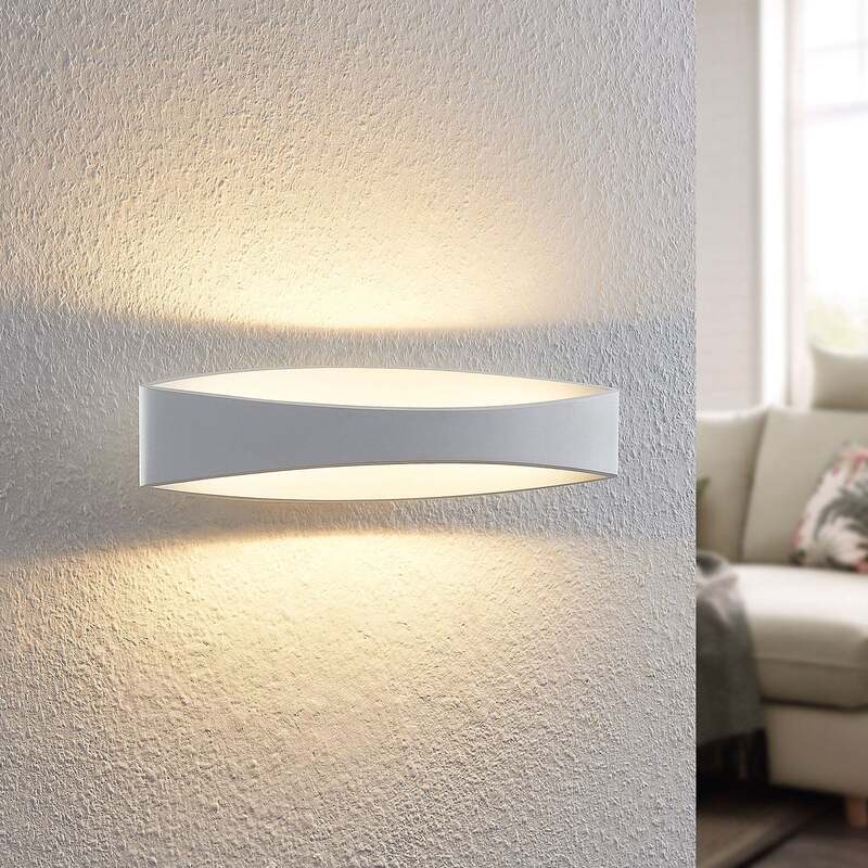 Arcchio Wandleuchte Jelle LED Lampe dimmbar warmweiß 3000K Metall weiß 44x10cm - 4251096592252