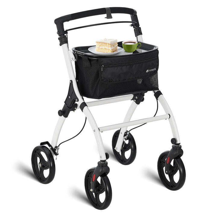 Rollator Aluminium Indoor Rollator klappbar für schmale Wohnräume weiß 110kg - 4262437182919