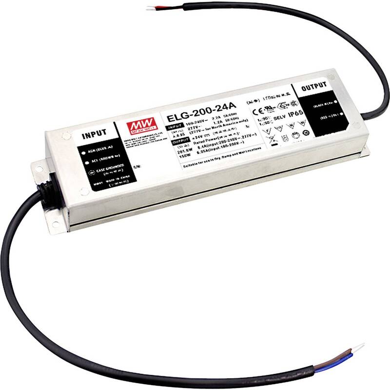 Mean Well LED-Trafo ELG-200-48A-3Y 199.68W Konstantspannung 43.2-52.8V IP65 - 4711287442372