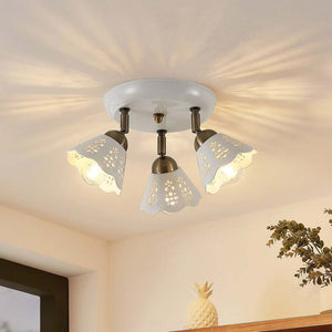 B-Ware Lindby Deckenstrahler Efgenia LED Strahler 3-flg dimmbar Keramik bronze Ø 40 cm