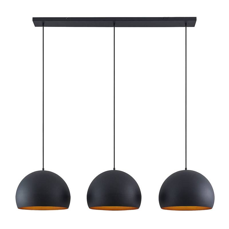 Lindby Pendellampe Hängeleuchte Tarjei LED Lampe dimmbar schwarz-gold 146cm - 4251911703320