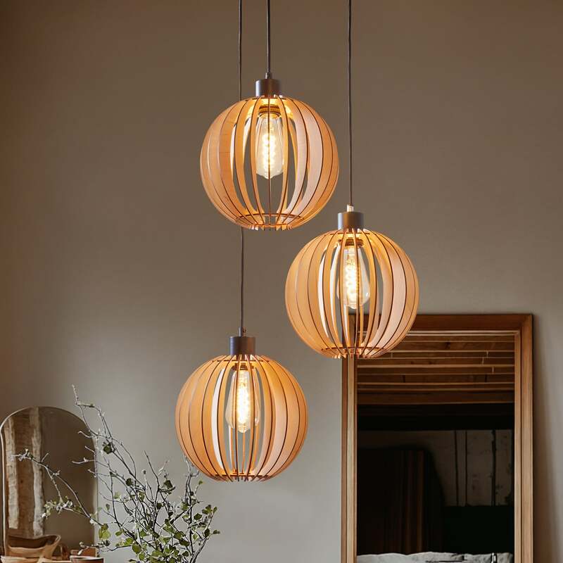 Envostar Hängelampe Hängeleuchte Clay LED Pendelleuchte dimmbar birke schwarz - 4251911724257