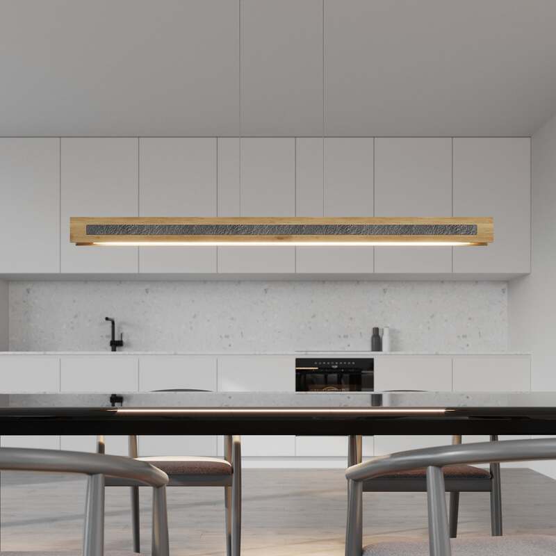 ELOBRA LED Hängeleuchte Chile S Pendelleuchte dimmbar eiche granit 116cm 3000K - 0000010046960