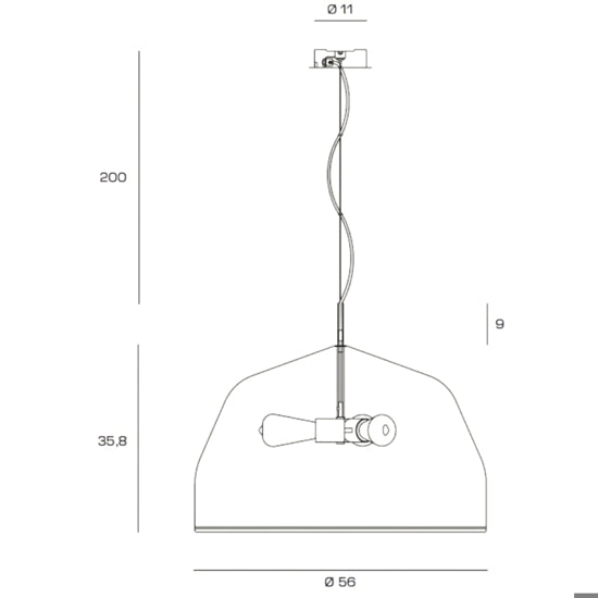 Mug Hängeleuchte Pendelleuchte cremeweiß Chromdetail Ø56cm - 8050612940043