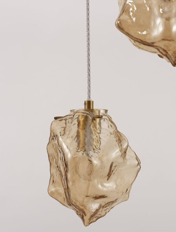 Nova Luce Pendelleuchte Hängeleuchte ODELLE E14 LED Gold dimmbar 3-flammig Glas - 5212017434395