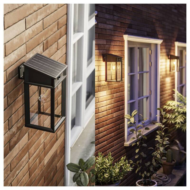 Philips Solar-Außenwandleuchte Geri mit Bewegungsmelder LED 3.2 W Schwarz - 8720169361829