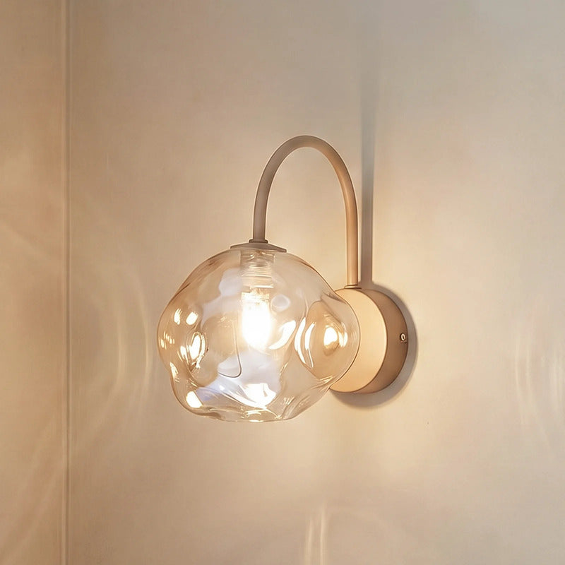 TK Lighting Wandleuchte Lava LED Wandlampe dimmbar Glas Metall sand Höhe 21cm - 5906135111527