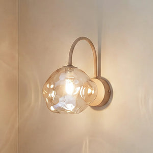 B-Ware TK Lighting Wandleuchte Lava LED Wandlampe dimmbar Glas Metall sand Höhe 21cm