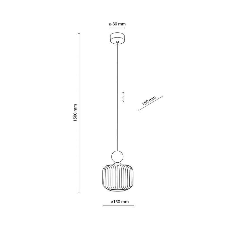 Pendelleuchte Ballo Hängelampe LED dimmbar 1-flammig weiß Ø15cm E14 Glas Holz - 5906135110490