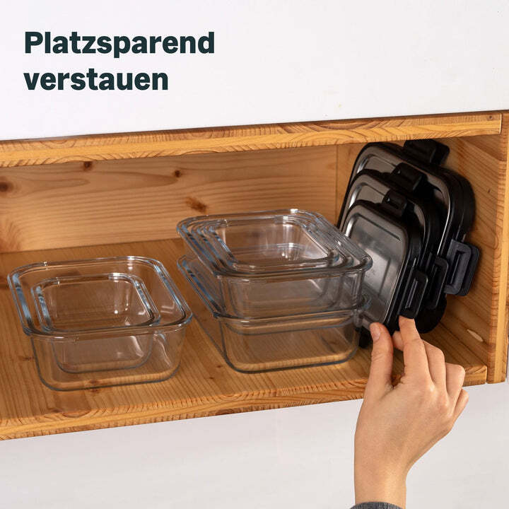 SILBERTHAL Frischhaltedosen Vorratsdosen Glas Edelstahl 3er-Set Klickverschluss - 4260470464115