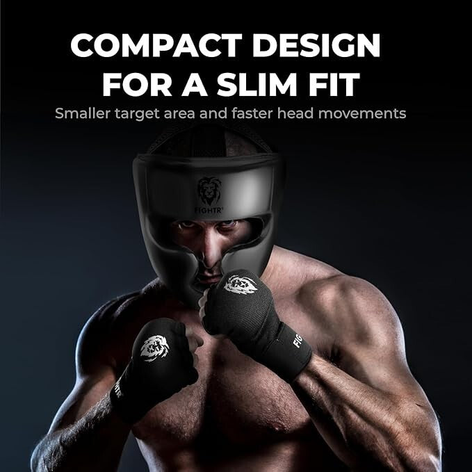 Luchador Boxhelm mit optimaler Passform | Boxschutz für Sparring schwarz S/M - 4260723851075