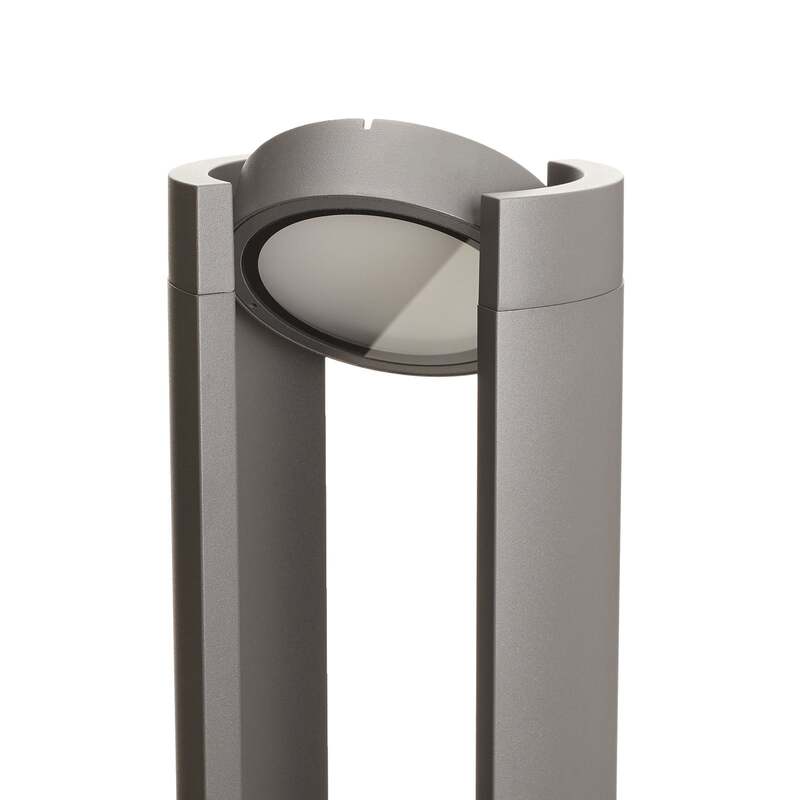 Lucande Pollerleuchte Dylen LED Gartenleuchte Außenlampe grau 80cm IP65 Metall - 4251096509243