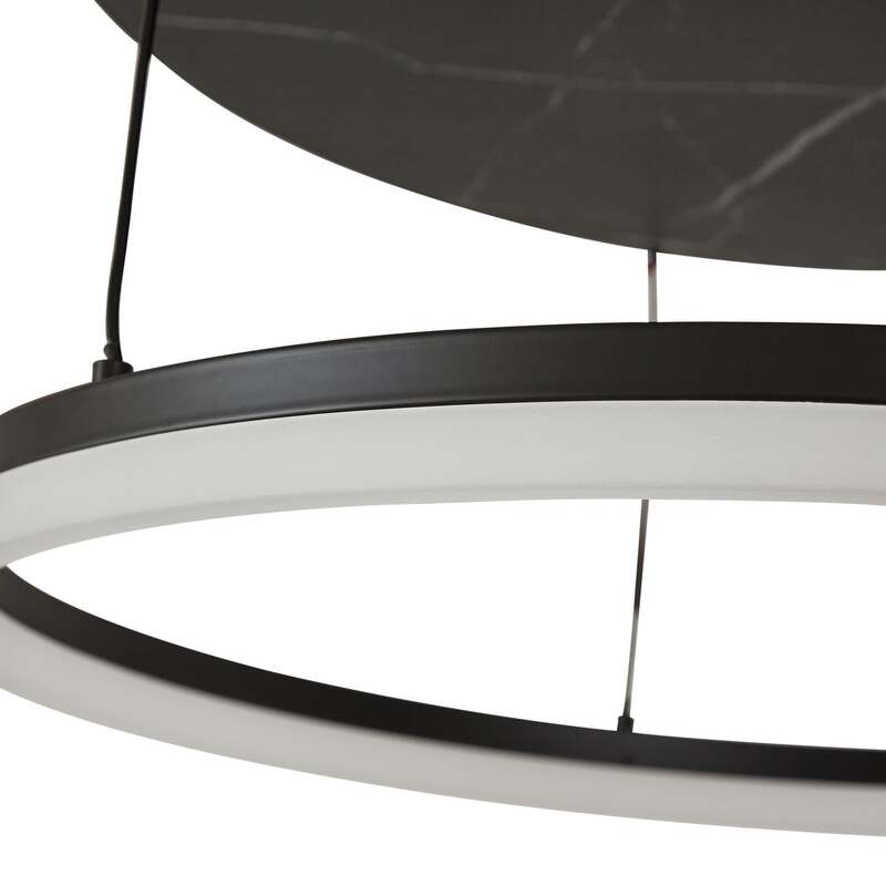 Lucande Deckenleuchte Deckenlampe LED Lampe Orven Schwarz Marmor Dimmer Ø 50 cm - 4255830900754