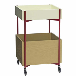 Hübsch Interior Fresh Trolley Wagen H70cm khaki burgundy Esche SIEHE TEXT/FOTO