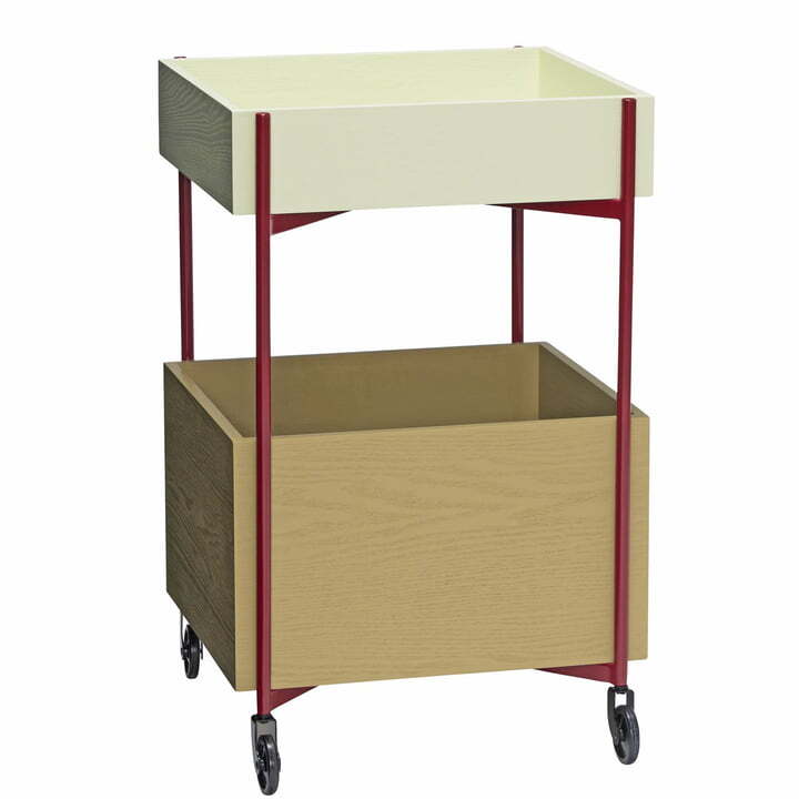 Hübsch Interior Fresh Trolley Wagen H70cm khaki burgundy Esche SIEHE TEXT/FOTO - 5712772127162