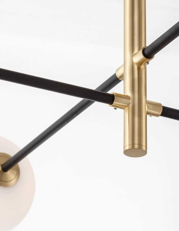 Nova Luce Pendelleuchte Hängeleuchte VITRA Gold Glas dimmbar 6-flammig G9 LED - 5212017424020