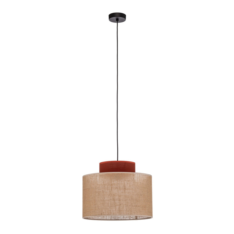 Hängeleuchte Duo Ø 38 cm rostbraun naturbraun Jute Deckenlampe Lampe Leuchte829 - 5901780527853