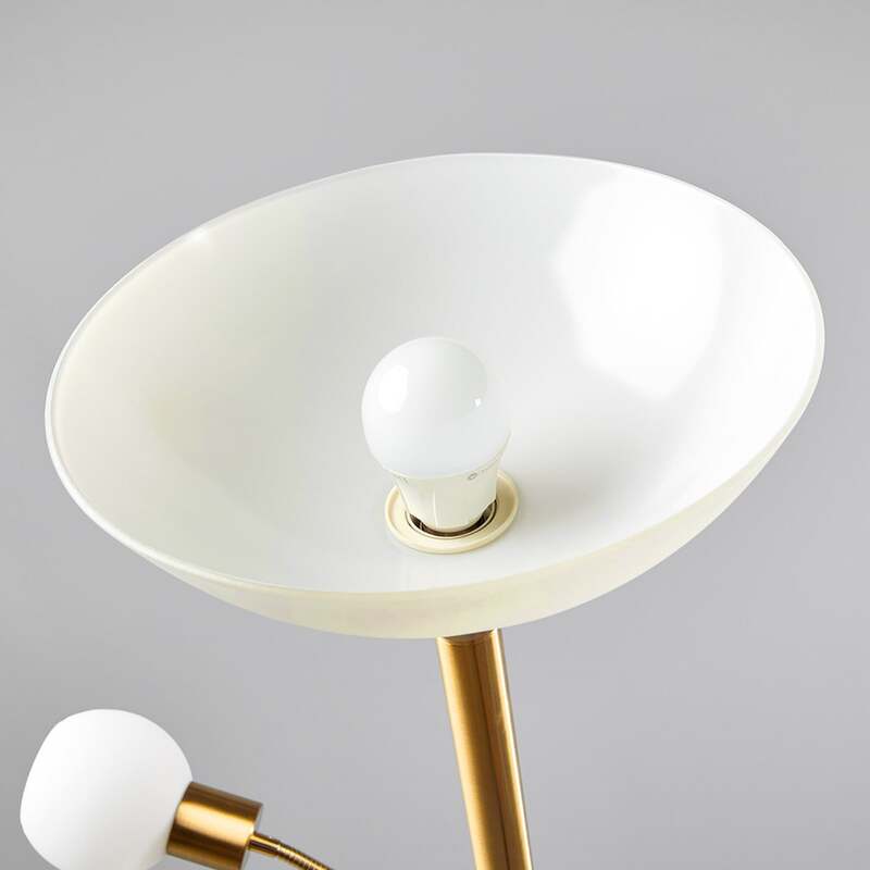 Lindby Stehlampe Elaina Leselicht LED Stehleuchte messing 183cm E27 Deckenfluter - 6291106552539