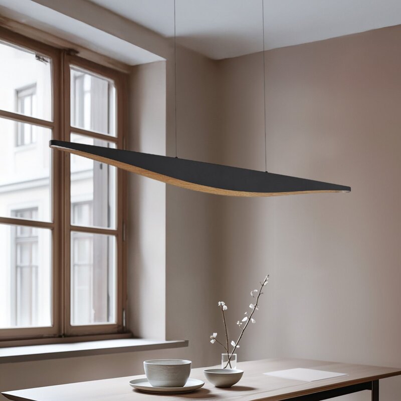Lucande Pendelleuchte Hängelampe LED schwarz Clavit dimmbar Eisen Designer Ingo - 4255830900563