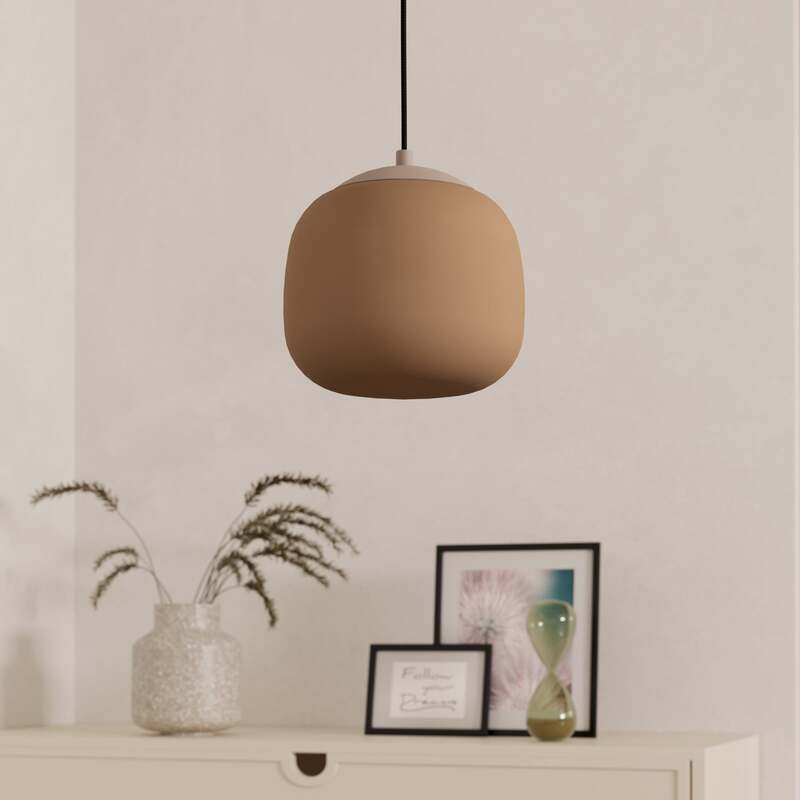 Eglo Hängeleuchte Pendelleuchte Cominio LED dimmbar taupe/sand 1-flammig 18,5cm - 9008606274581