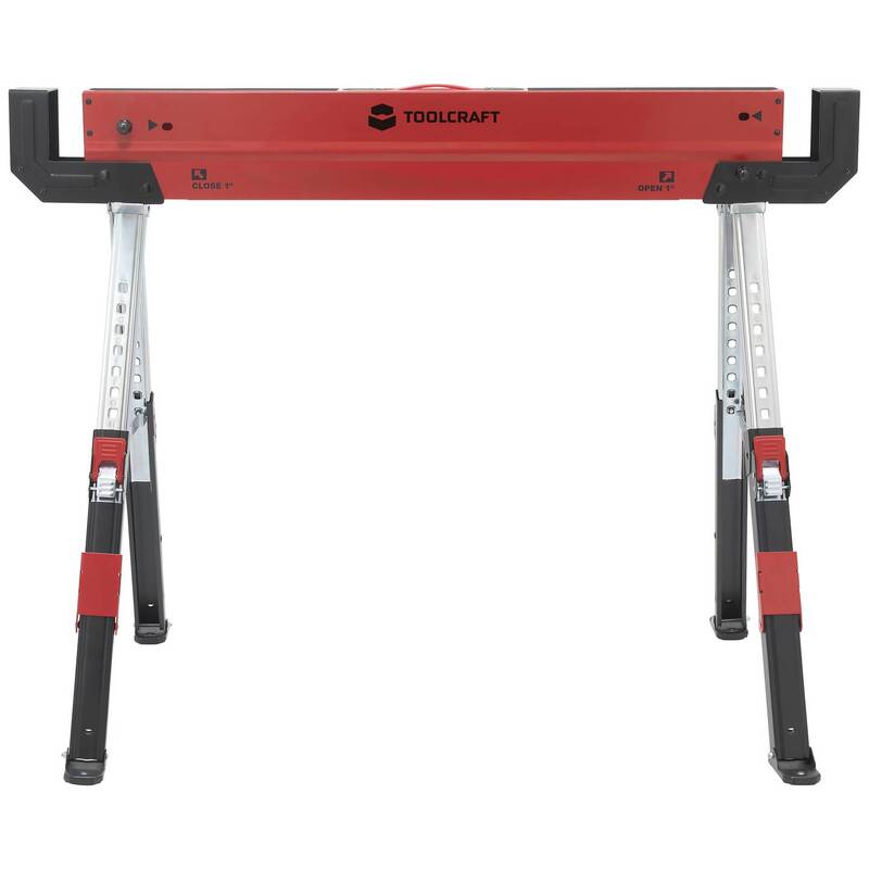 TOOLCRAFT Sägebock Arbeitsbock Klappbock Stahl Höhenverstellbar 300 kg - 4064161216560