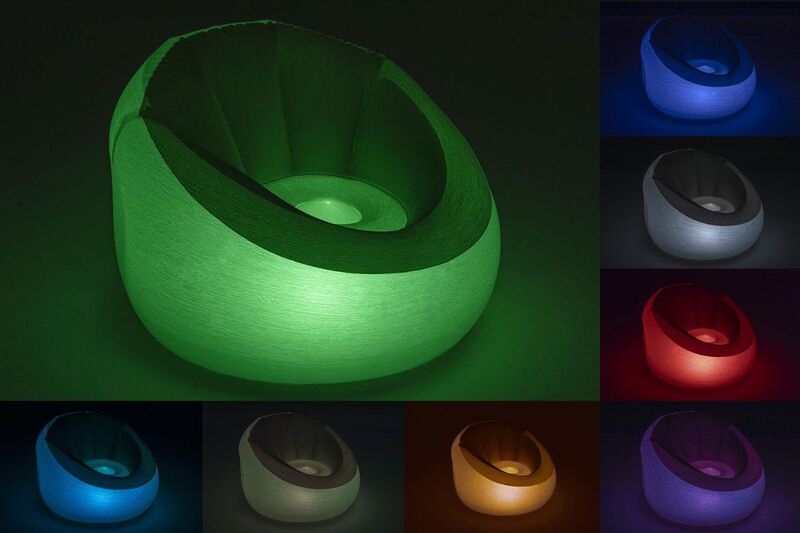 Luxury LED Inflatable Chair, 7 Colours Waterproof Garden Outdoor Party BBQ - 6942138970692