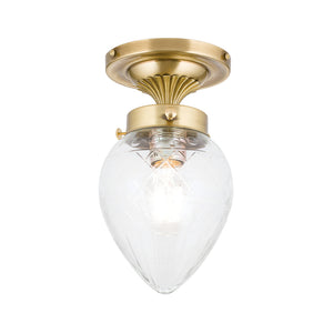 B-Ware Orion Deckenleuchte Lampe Enna ø 15 Cm Bronze Transparent Messing Glas E27 Lampe