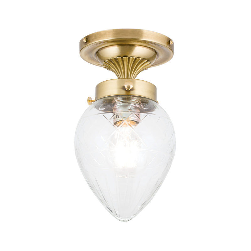 ORION Deckenleuchte Lampe Enna Ø 15 cm bronze transparent Messing Glas E27 Lampe - 9003090138463
