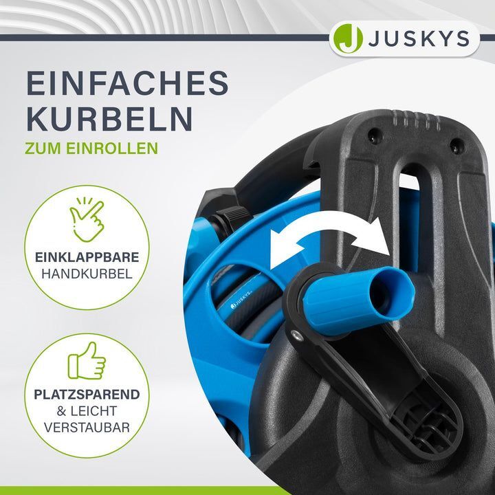Mobile Schlauchtrommel 30m mit Multifunktions-Handbrause und Wandaufhängung - 4260565527367