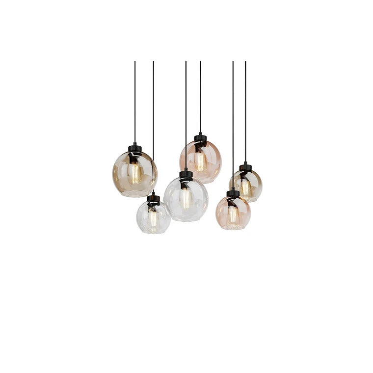 TK Lighting CUBUS Hängeleuchte Pendelleuchte Lampe 6-flammig E27 LED 74 cm Glas - 5901780521646