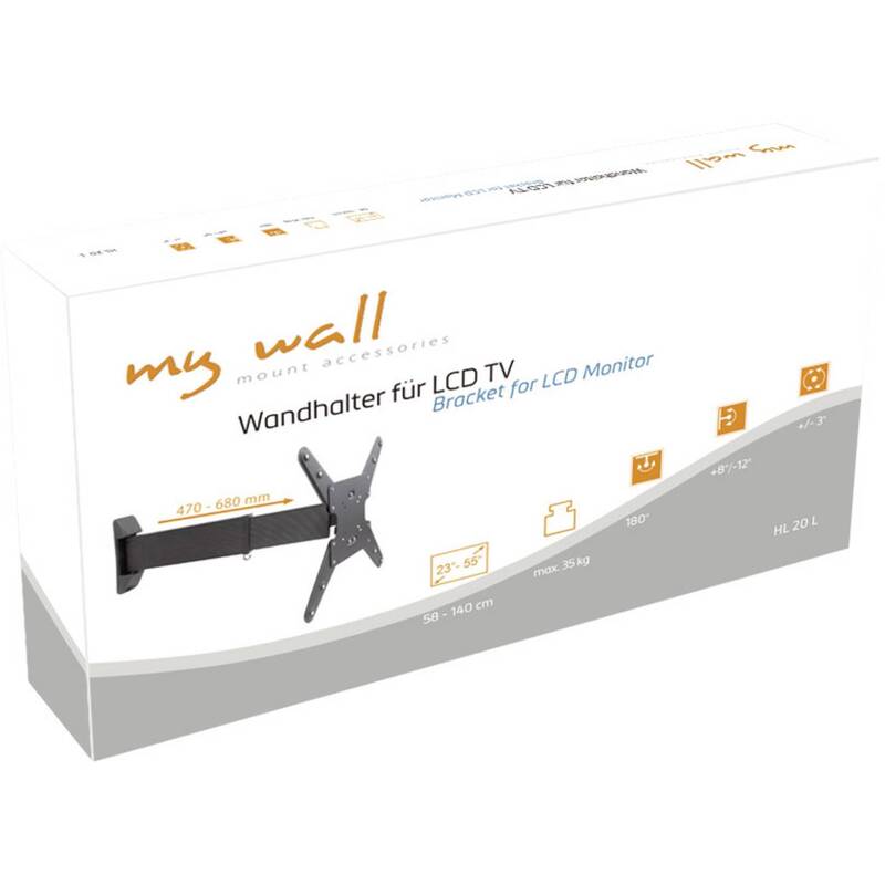 My Wall TV-Wandhalterung Ausziehbar Neigbar Schwenkbar 58,4-139,7cm schwarz 35kg - 4012386132967