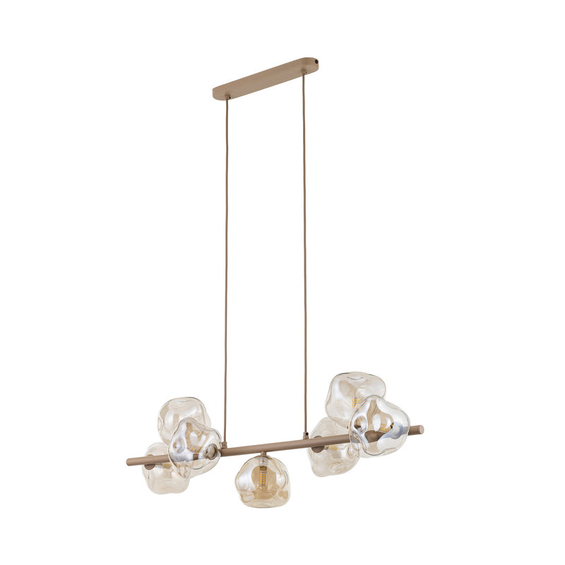 Hängeleuchte Lava 7-flammig LED Pendelleuchte dimmbar sand cognac 90x33cm - 5906135111091