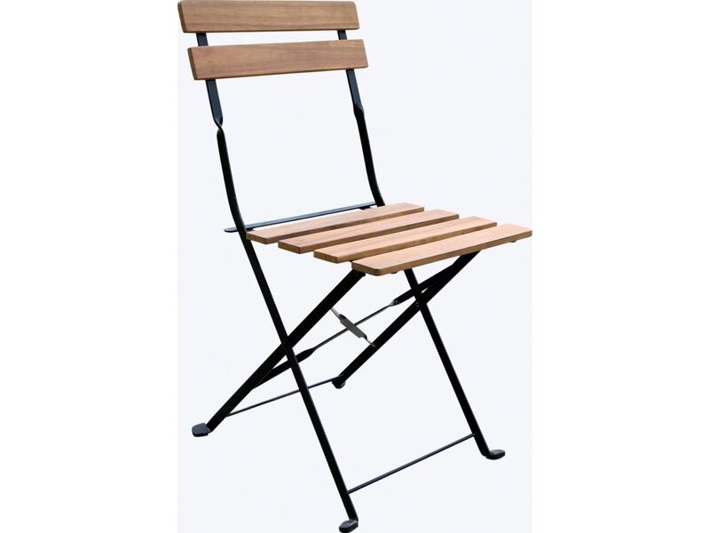 Balkonmöbel-Set Acari 3-teilig Klappstuhl Klapptisch Stahl Akazie schwarz 220kg - 4007873338502