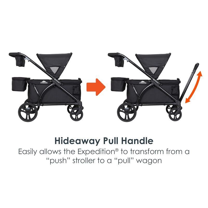 Baby Trend Expedition 2-in-1 Stroller Wagon PLUS, Ultra Black - 0090014035884
