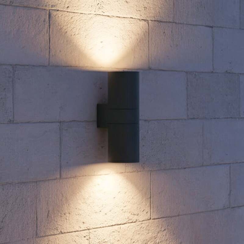 Ideal Lux Außenwandleuchte Gun anthrazit LED Gartenlampe dimmbar 11cm Ø 31cm - 8021696236858