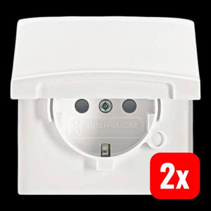 B-Ware ABB Steckdose CEE 7/3 Typ F IP44 Unterputz Steckdose weiß 16A Kunststoff 1 Stück