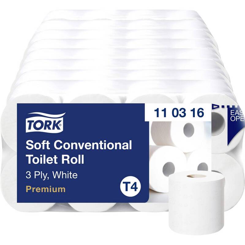 TORK Toilettenpapier T4-System 3-lagig weich 72 Rollen hochweiß Tissue 110316 - 7310791114811