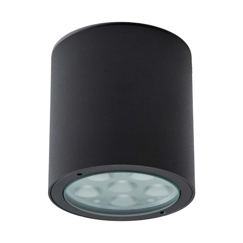 Lucande Deckenleuchte Meret LED Außenleuchte anthrazit IP54 563 Lumen 9cm Ø - 6291105701709