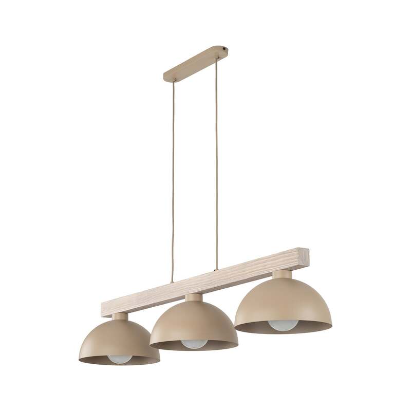 TK-Lighting Hängeleuchte Oslo sandfarben 3-flammig LED Pendelleuchte 118cm lang - 5906135110124